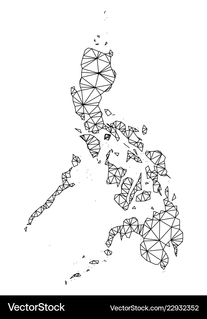 Polygonal wire frame mesh map Polygonal wire frame mesh map Vector Image