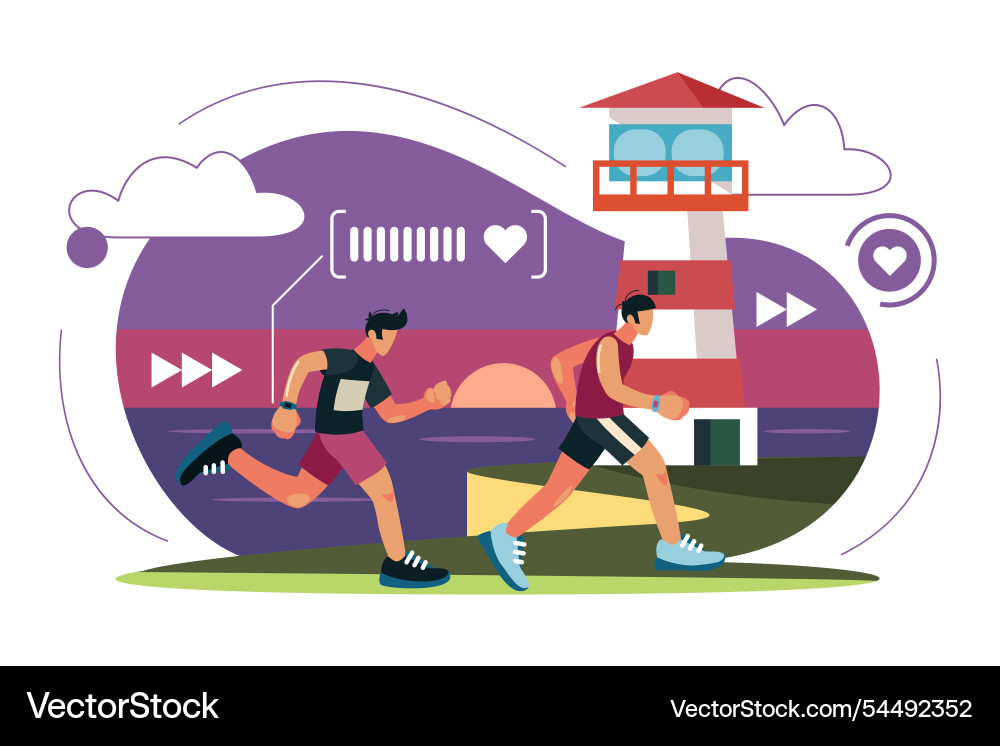 Running characters athletes in sports uniforms Running characters athletes in sports uniforms vector image