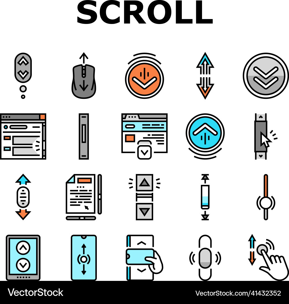 Scroll Computer Maus Cursor-Symbole setzen Scroll Computer Maus Cursor-Symbole setzen vektorbild
