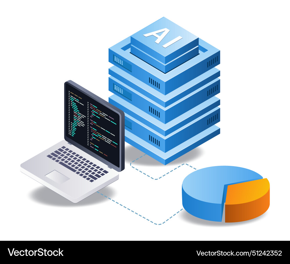 Server development analysis data infographics Server development analysis data infographics vector image