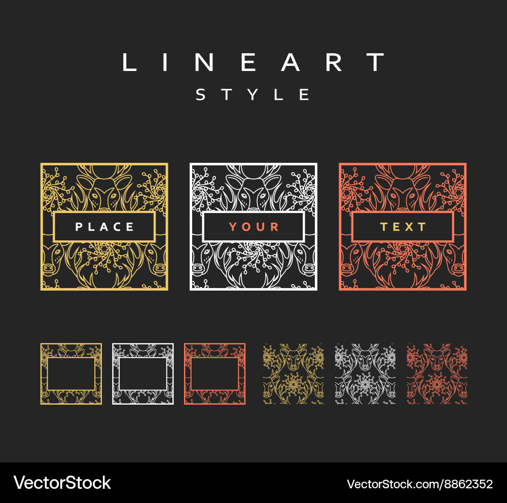 Set of design elements labels and frames Vector Image