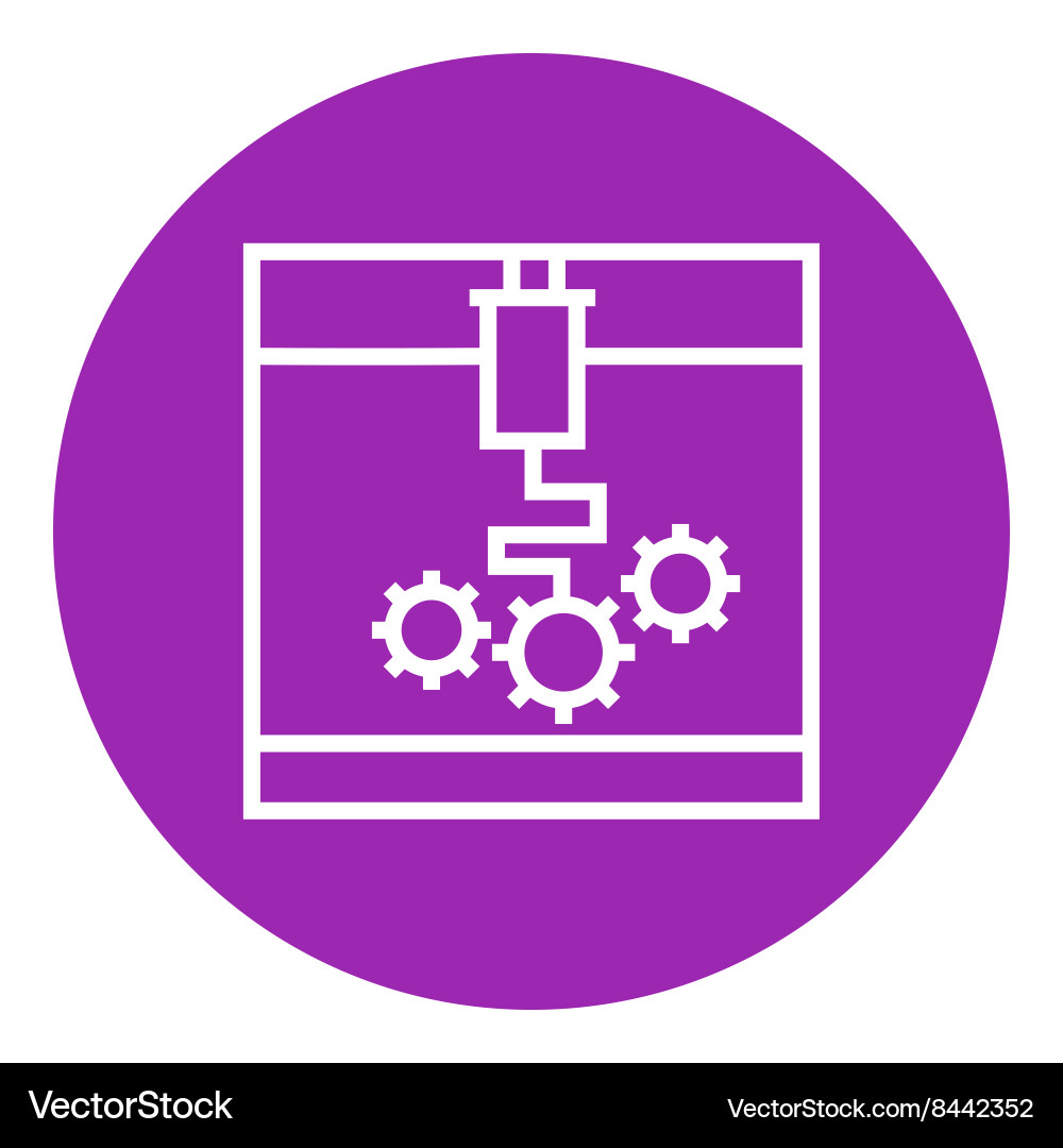 Tree d printing line icon vector image