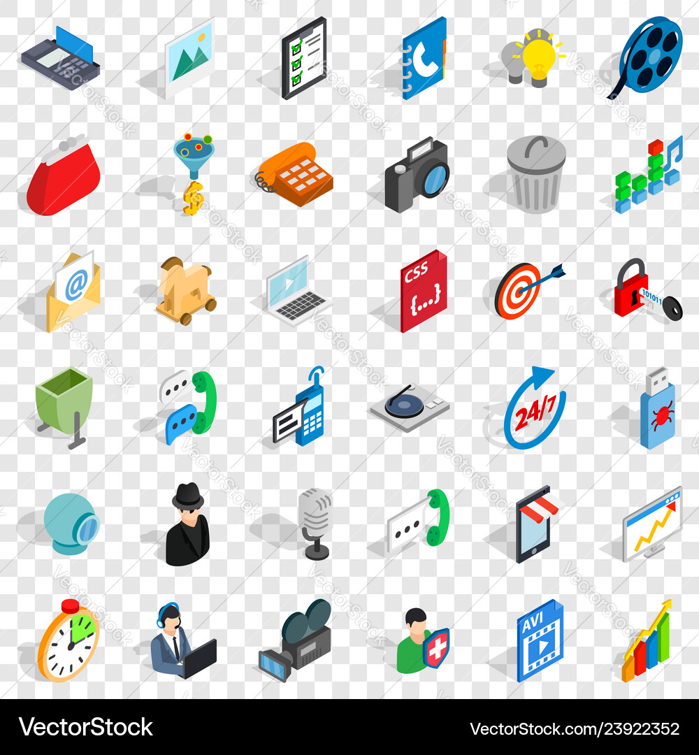 Web page icons set isometric style Web page icons set isometric style vector image