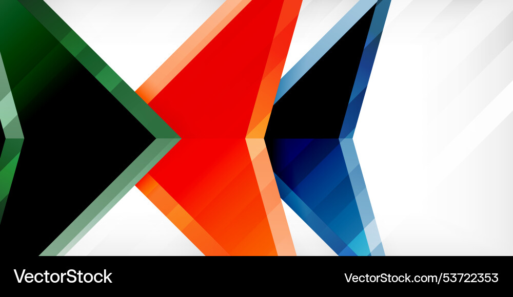 Abstract background color triangles and arrows Vector Image