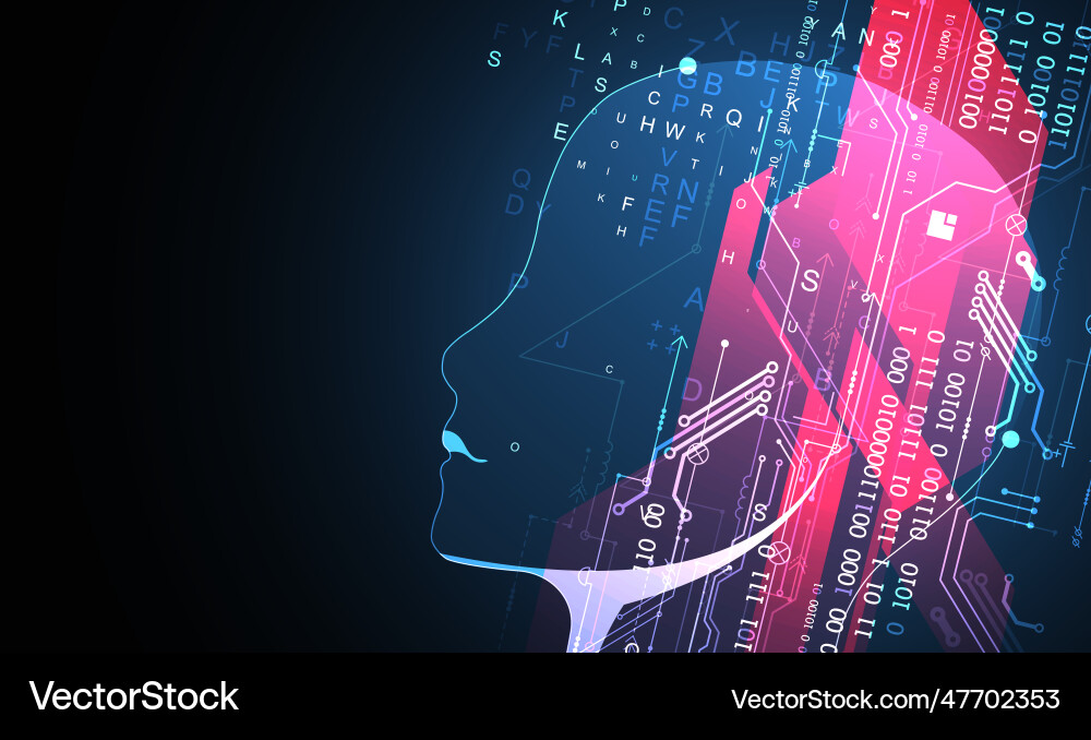 Artificial intelligence technical background Artificial intelligence technical background vector image