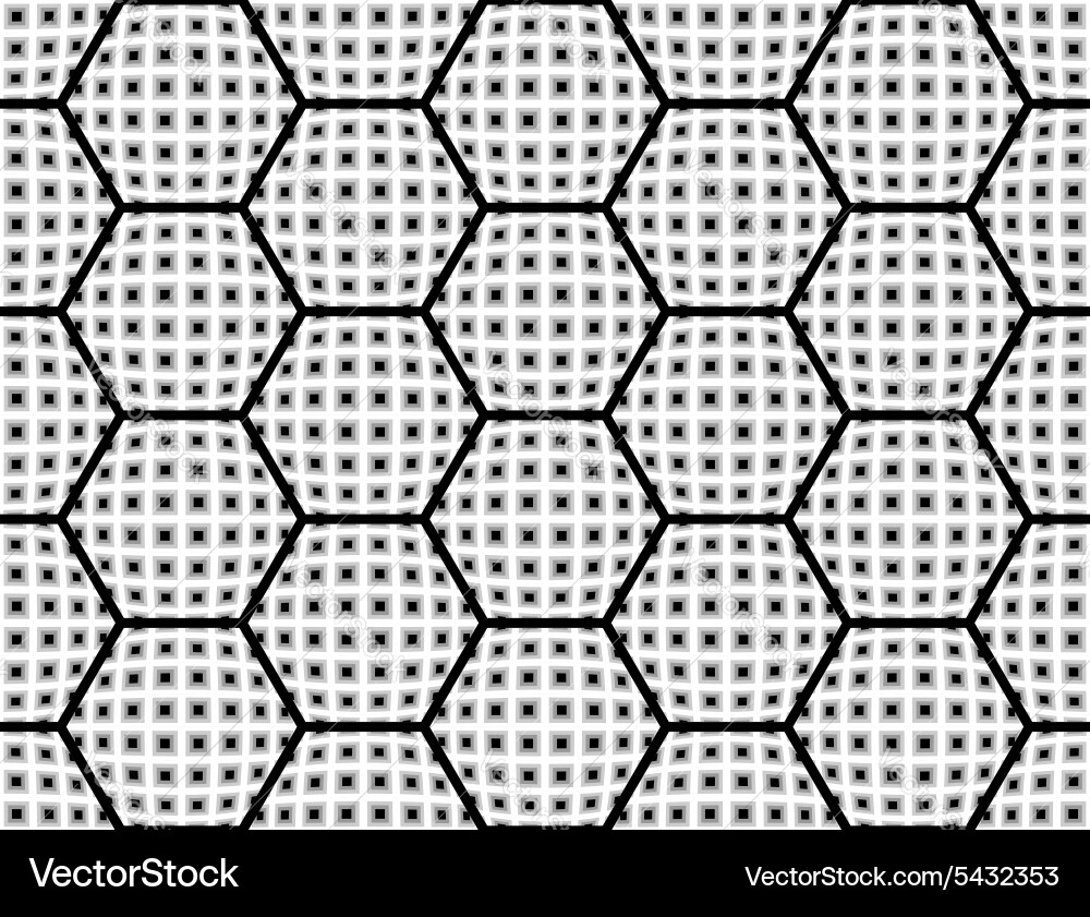 Design seamless monochrome checked hexagon pattern vector image