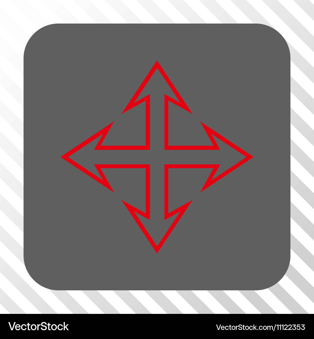 Expand arrows rounded square button vector image