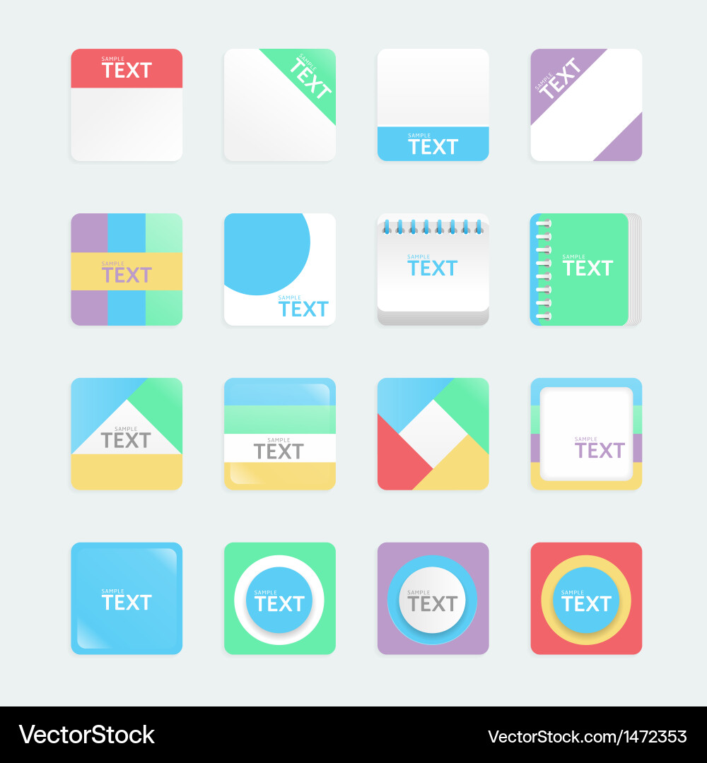 Modern App Icons - Soft Color Set vector image