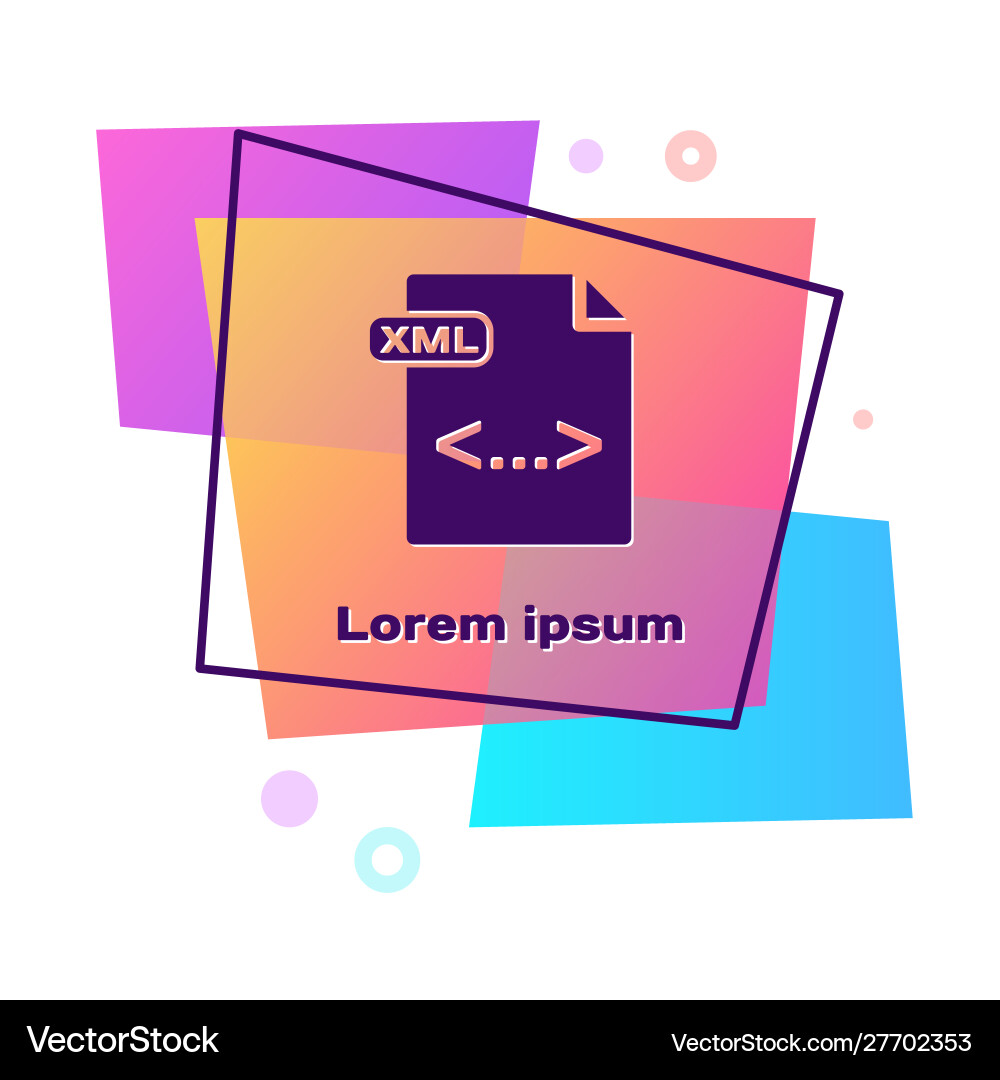Purple xml file document download button icon vector image