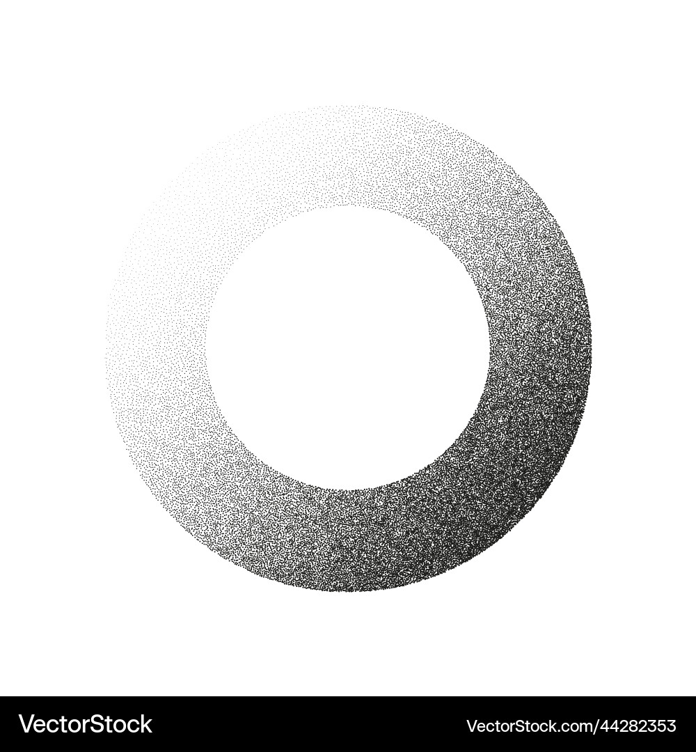 Round shaped dotted object stipple elements Vector Image