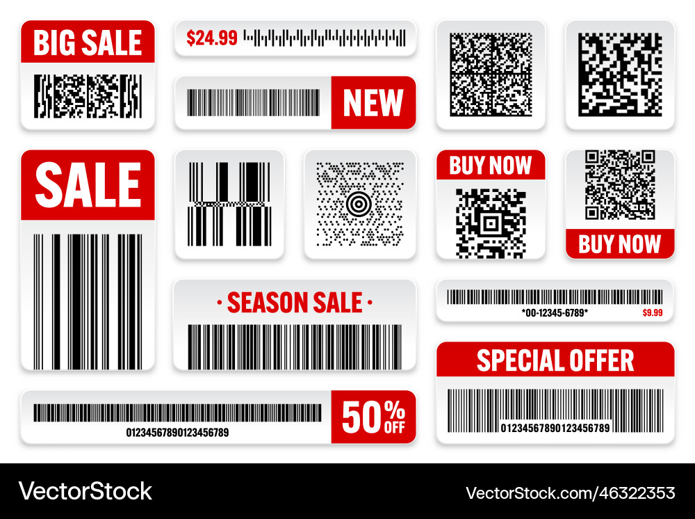 Set of product barcodes and qr codes special Set of product barcodes and qr codes special vector image