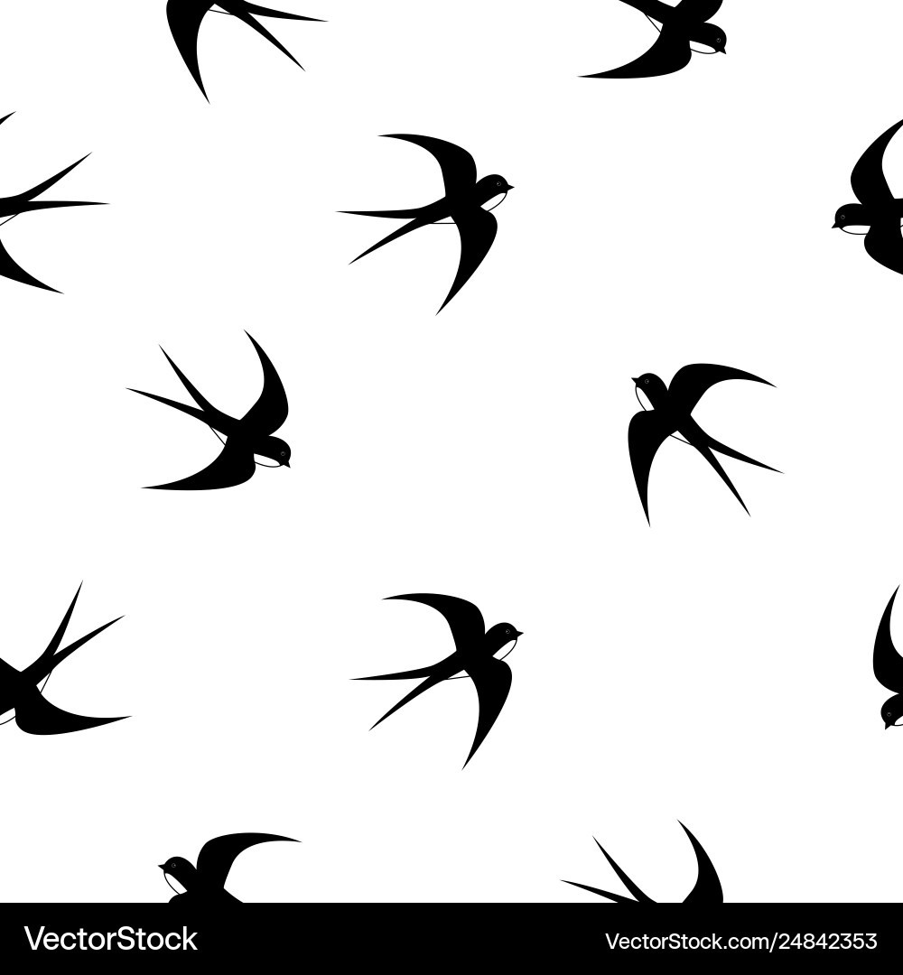 Swallow swift birds graphic pattern Swallow swift birds graphic pattern vector image