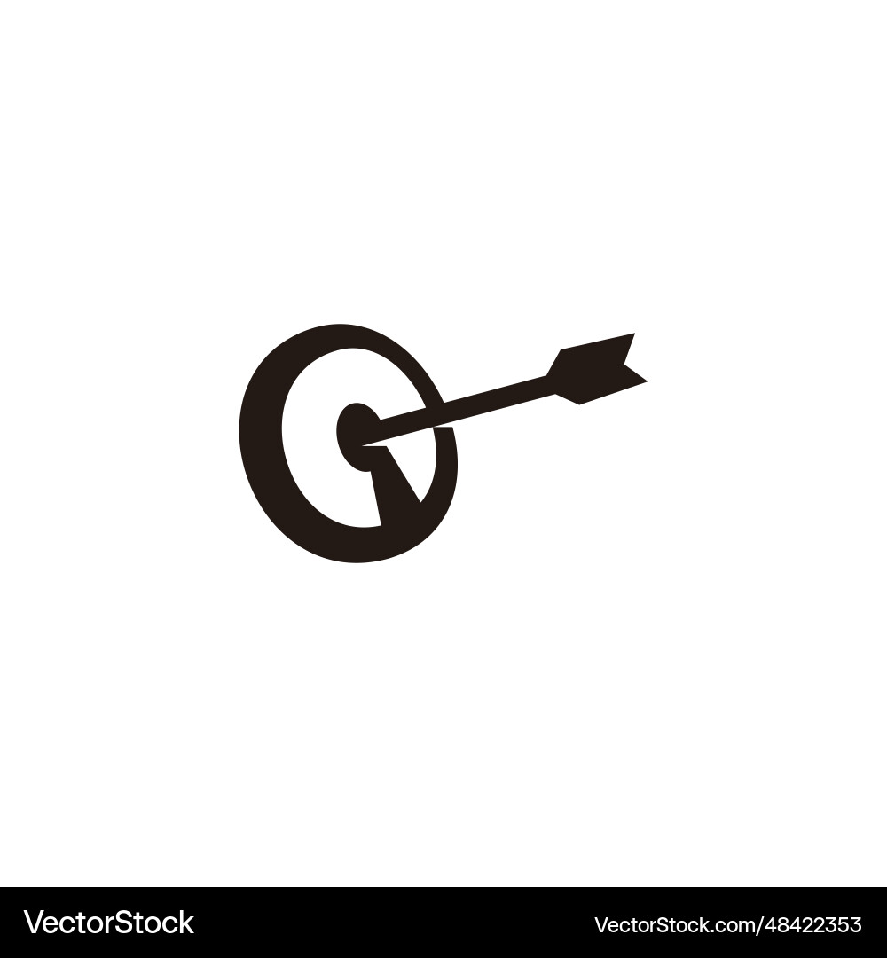 Target arrow dart simple shadow flat 3d symbol vector image