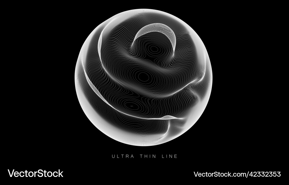 Ultra thin line fluid geometry dynamic Ultra thin line fluid geometry dynamic Vector Image