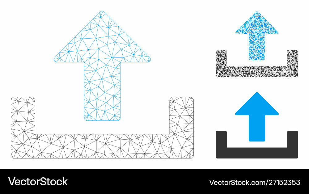 Upload Container Netz 2d Modell und Dreieck Upload Container Netz 2d Modell und Dreieck vektorbild