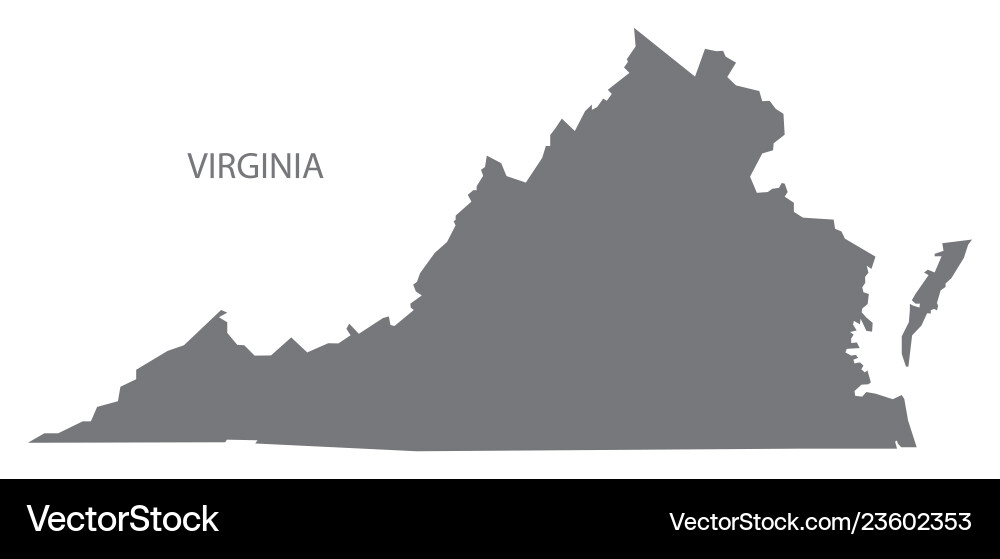 Virginia State Map - Grey Outline Vector Image