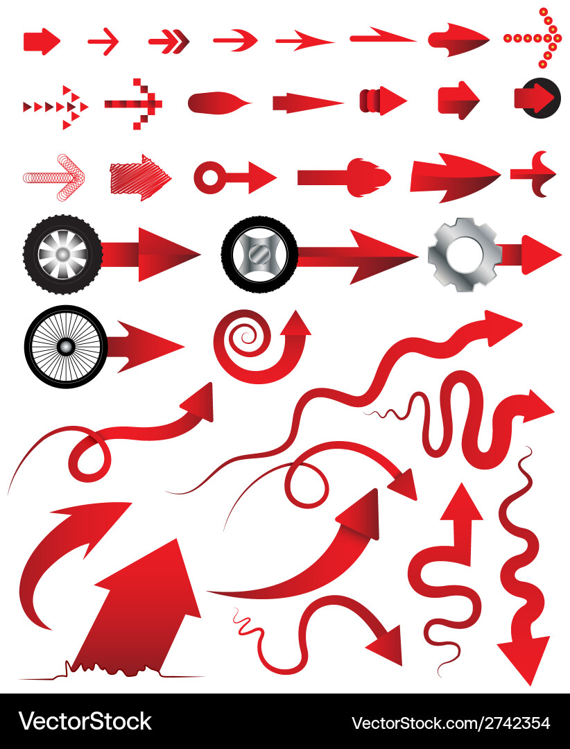 Arrows collection multiple style can Vector Image