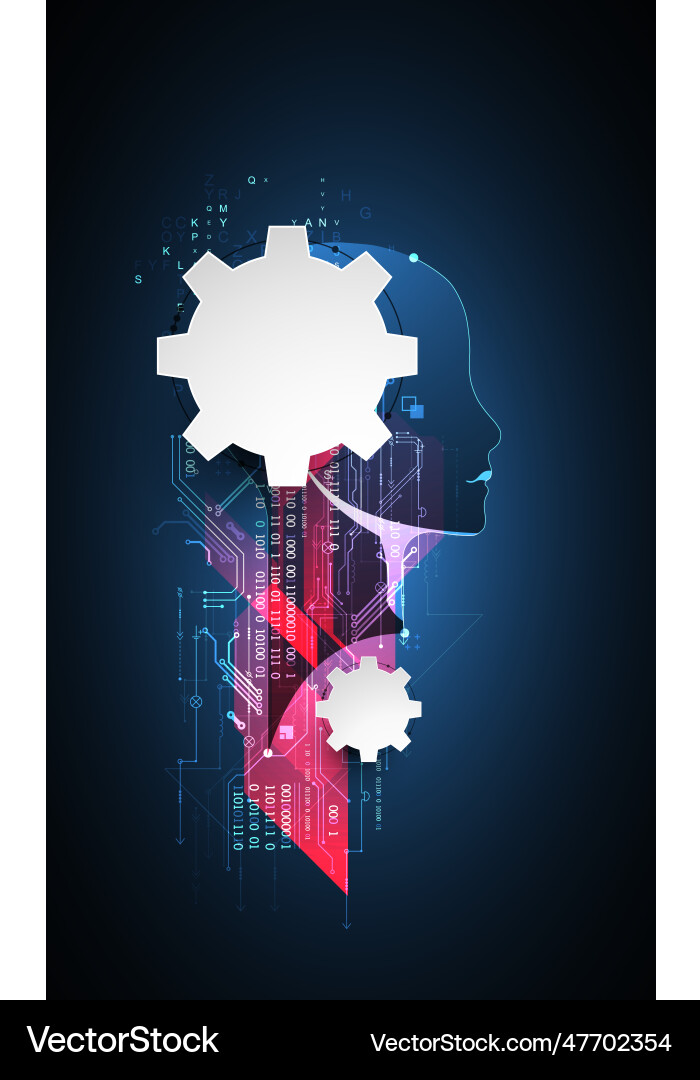 Artificial intelligence technical background Artificial intelligence technical background vector image