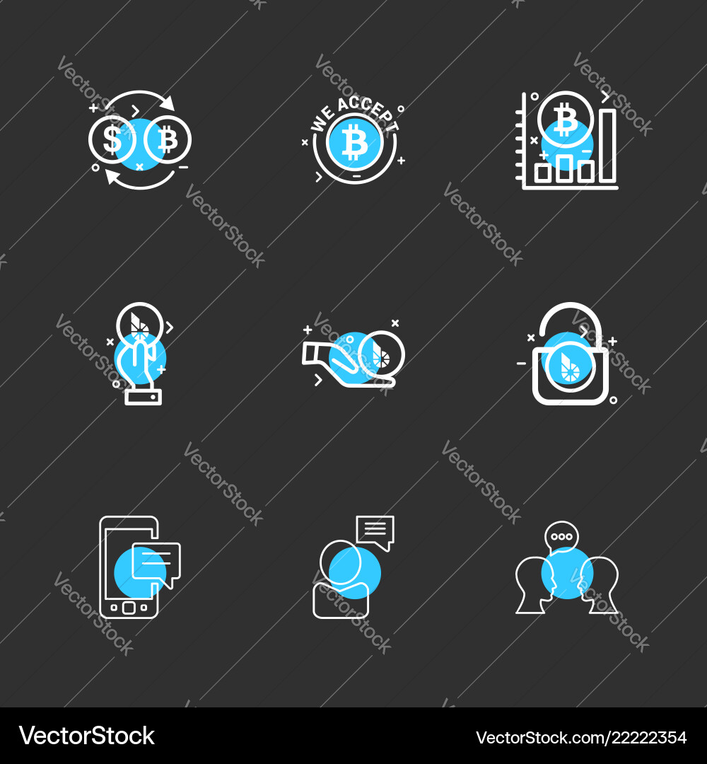 Bit coin crypto currency graph chart lock Vector Image
