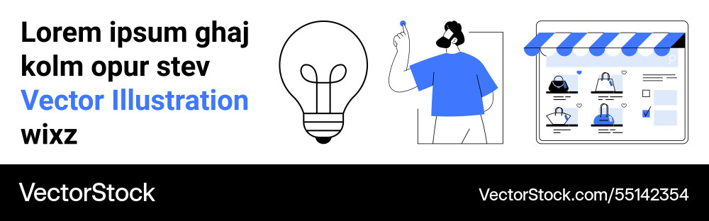 Creative process of designing an ecommerce website Creative process of designing an ecommerce website vector image