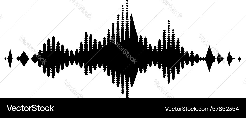 Dynamic spiky sound wave symbolizing intense vector image