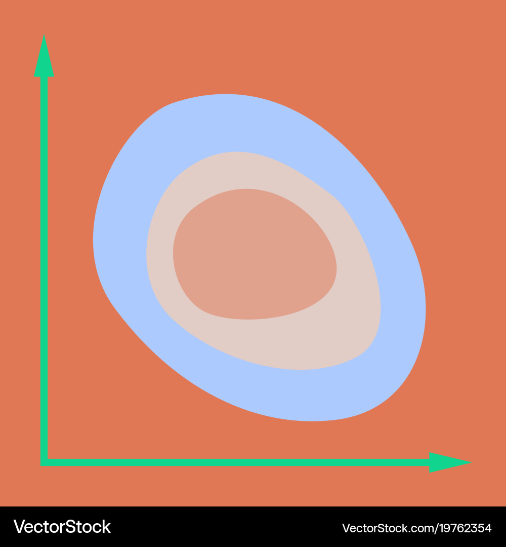 Flat icon on stylish background graph vector image