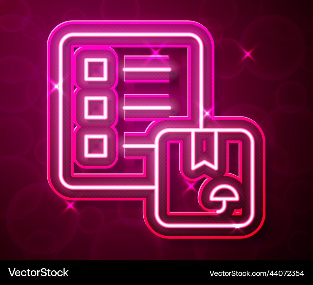 Glowing neon line verification of delivery list Glowing neon line verification of delivery list Vector Image
