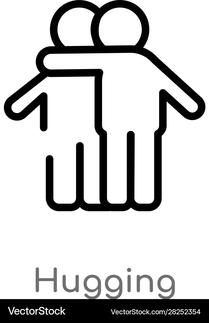 Hugging Line Icon - Simple Outline vector image