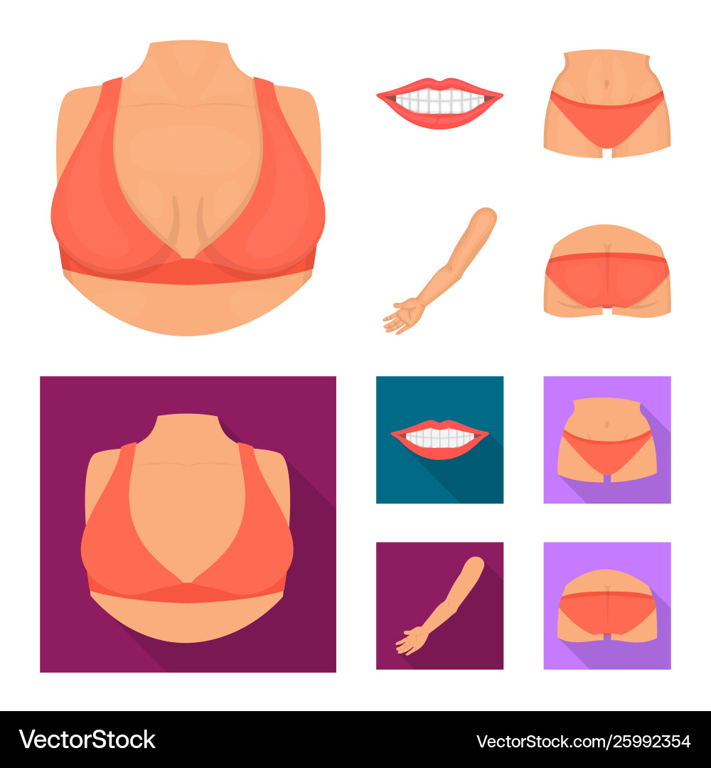 Isolated object body and part icon set Isolated object body and part icon set vector image