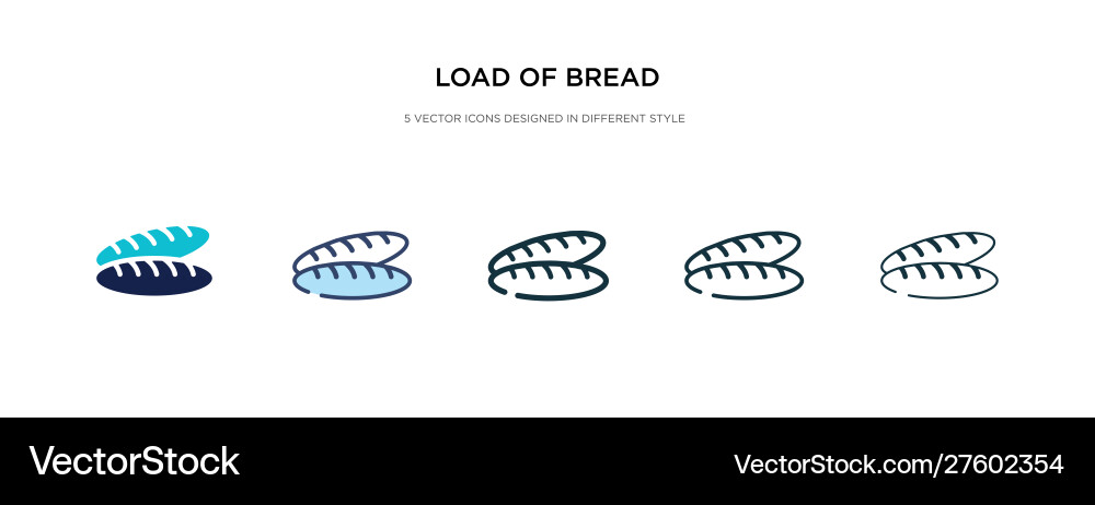 Load bread icon in different style two Load bread icon in different style two vector image