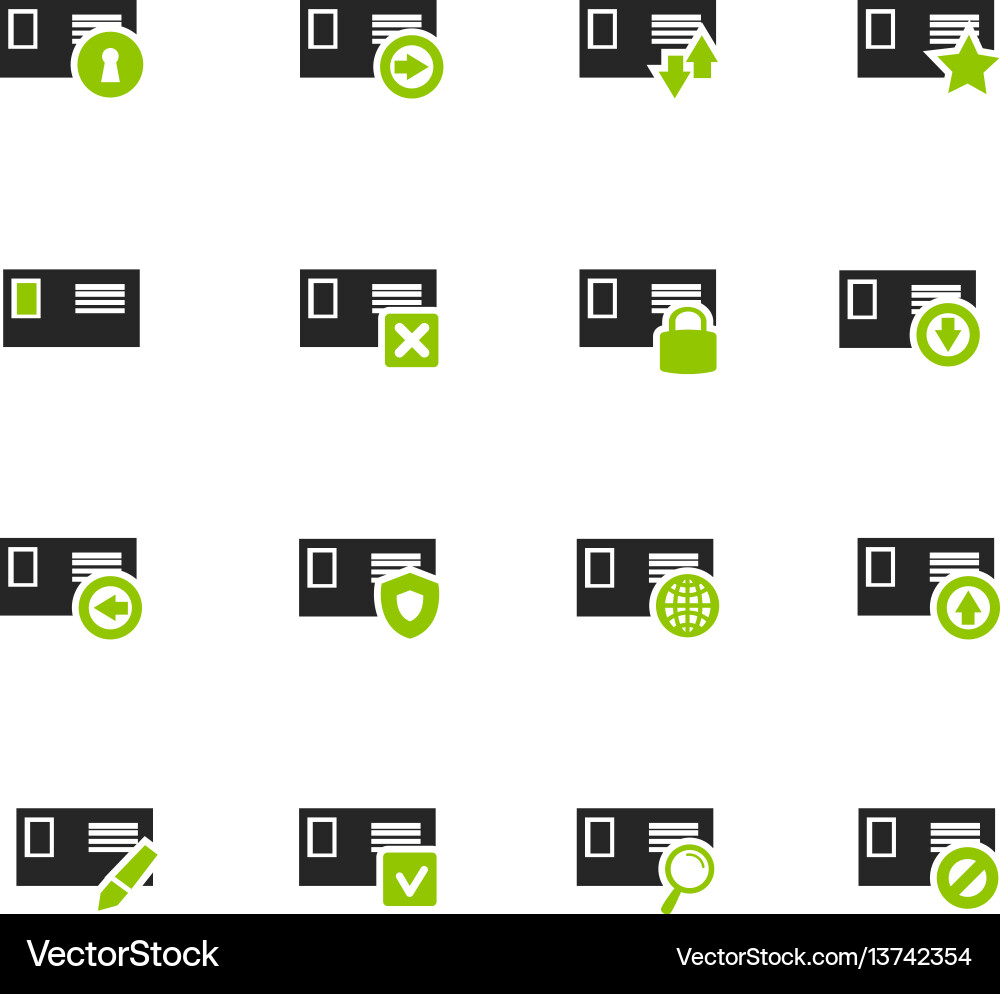 Mail and envelope icons set Vector Image