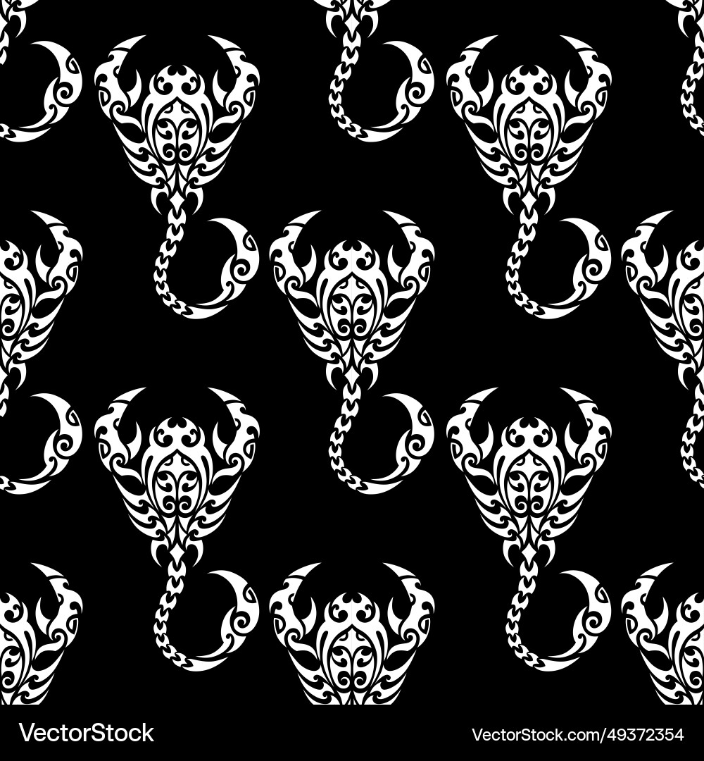 Scorpio seamless pattern design with scorpion Vector Image