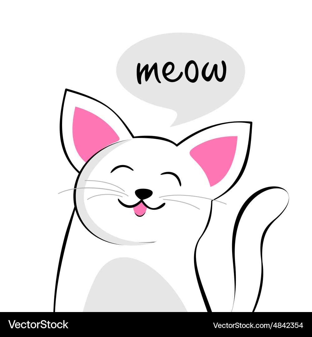Smiling Kitten with Bubble vector image