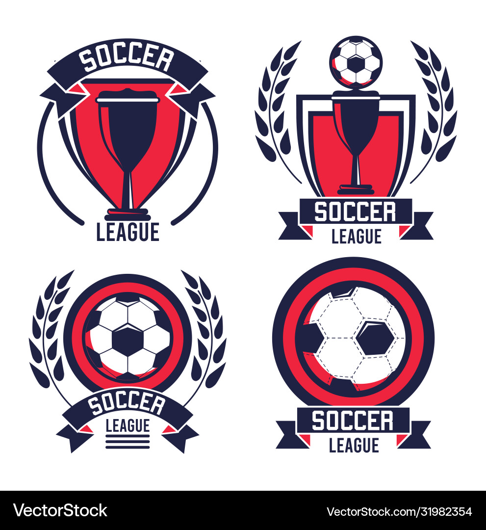 Soccer league sport poster with balloons Soccer league sport poster with balloons Vector Image