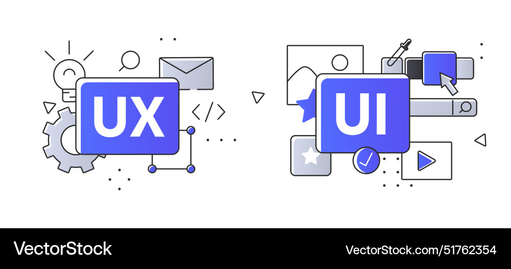 Ux and ui design concept Royalty Free Vector Image