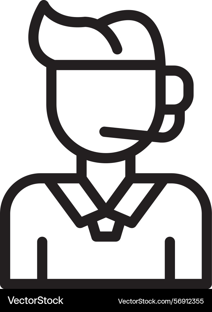 Call center manager linear style icon design vector image