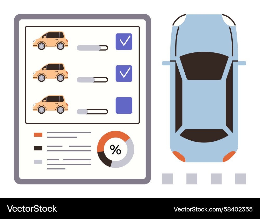 Car Comparison Chart - Features & Data Vector Image