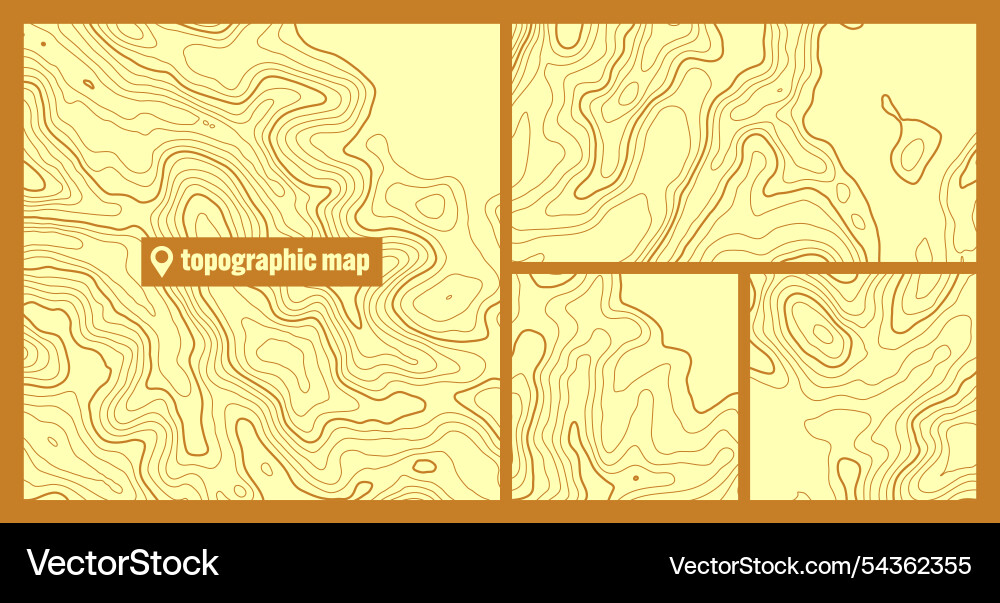 Colorful topographic map sets with contour lines Colorful topographic map sets with contour lines vector image