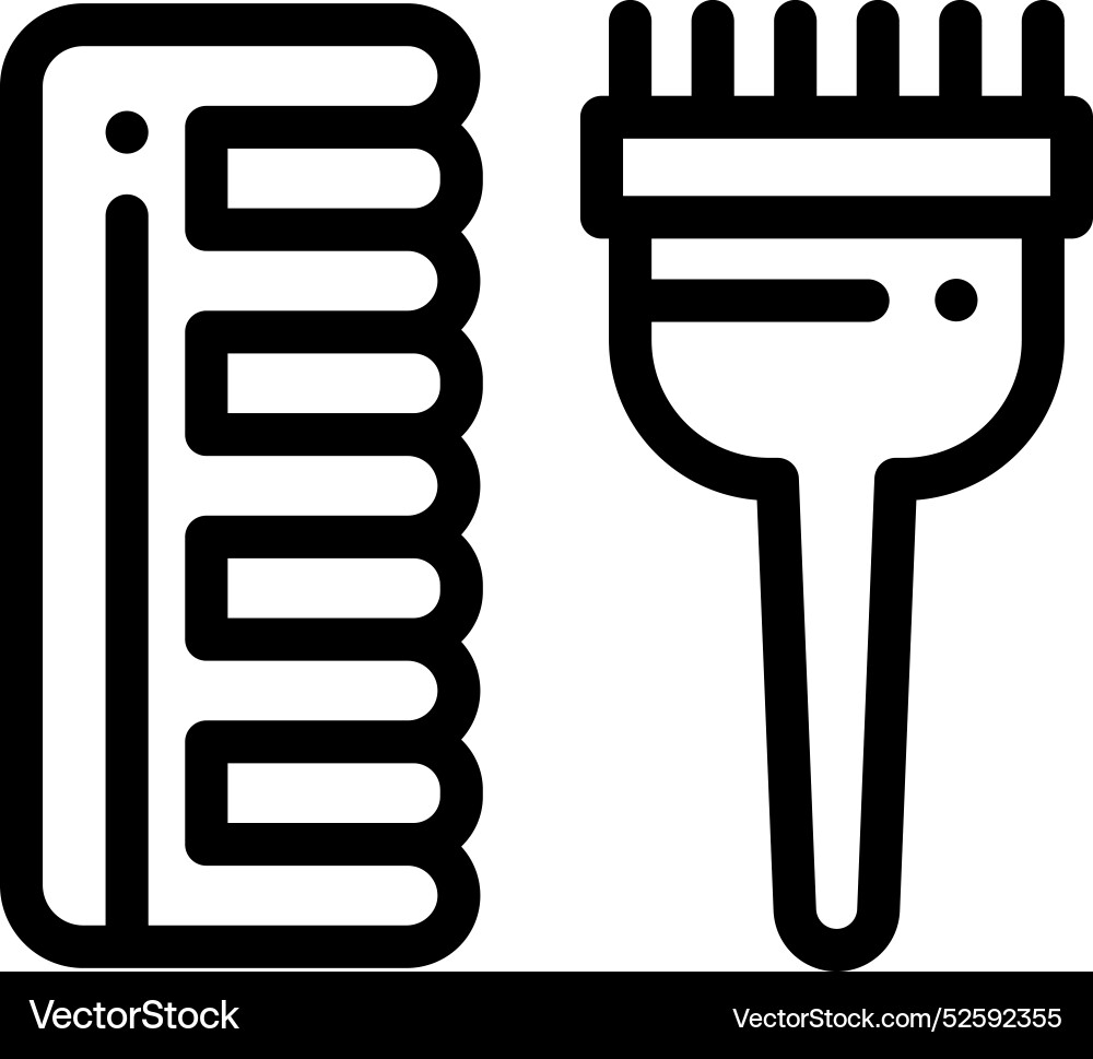 Combs icon thin linear style design isolated Combs icon thin linear style design isolated vector image