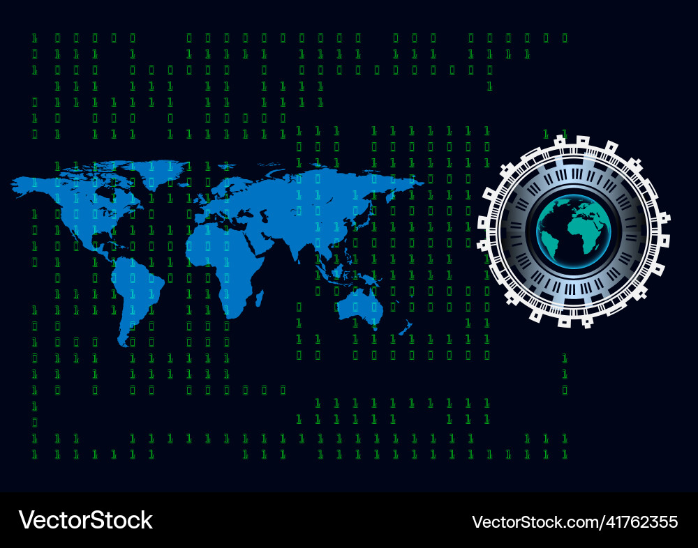 Graphics design hitech circuit cog style connect vector image