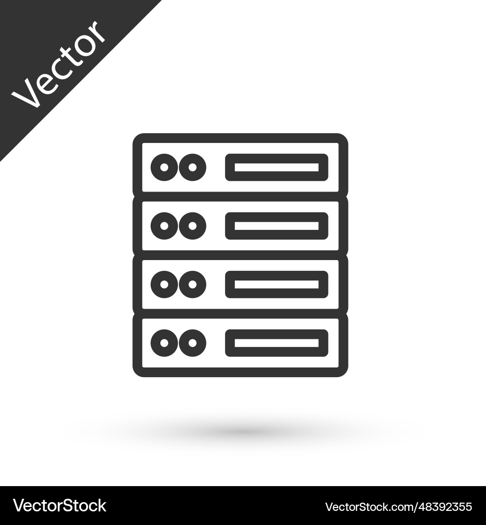 Grey line server data web hosting icon isolated Grey line server data web hosting icon isolated vector image