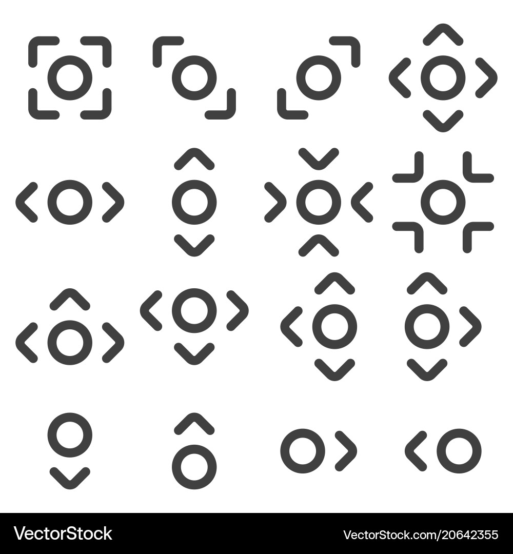 Icons of arrows indicating the direction Vector Image