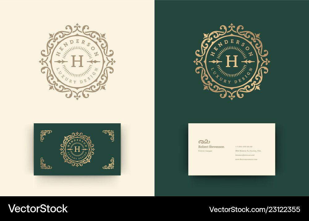 Luxury Monogram Crest Logo Template vector image