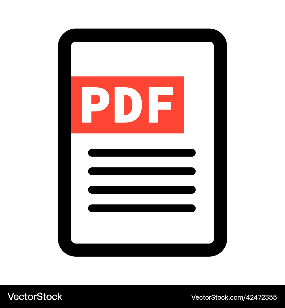 Pdf file icon document Vector Image