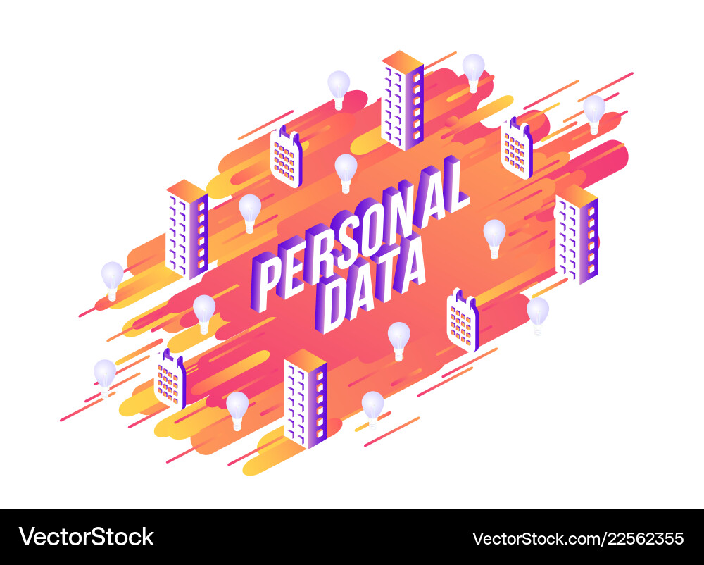Personal data text design Personal data text design Vector Image