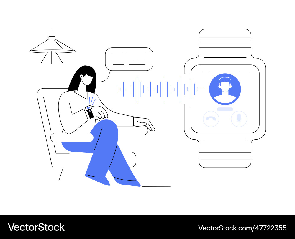 Receive calls with smartwatch abstract concept Receive calls with smartwatch abstract concept vector image