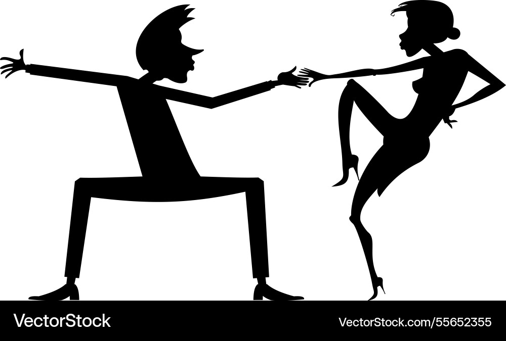 Romantische tanzende junge Paar Kunst Silhouette Romantische tanzende junge Paar Kunst Silhouette vektorbild