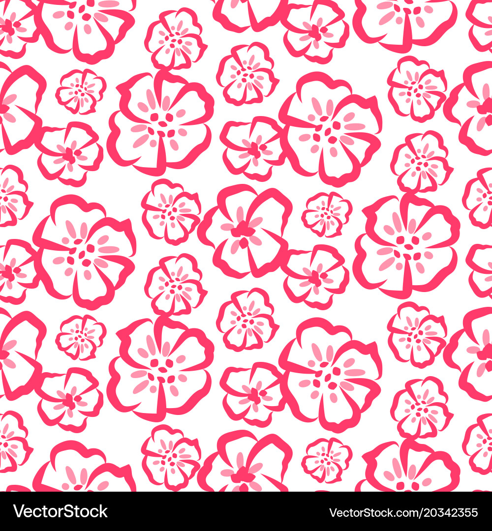 Rose sketch simple flower pattern Vector Image