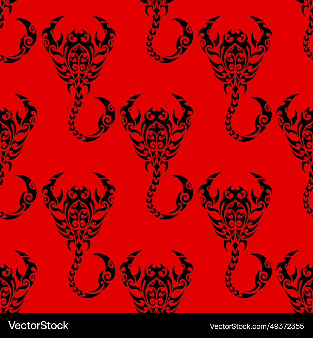 Scorpio seamless pattern design with scorpion Vector Image