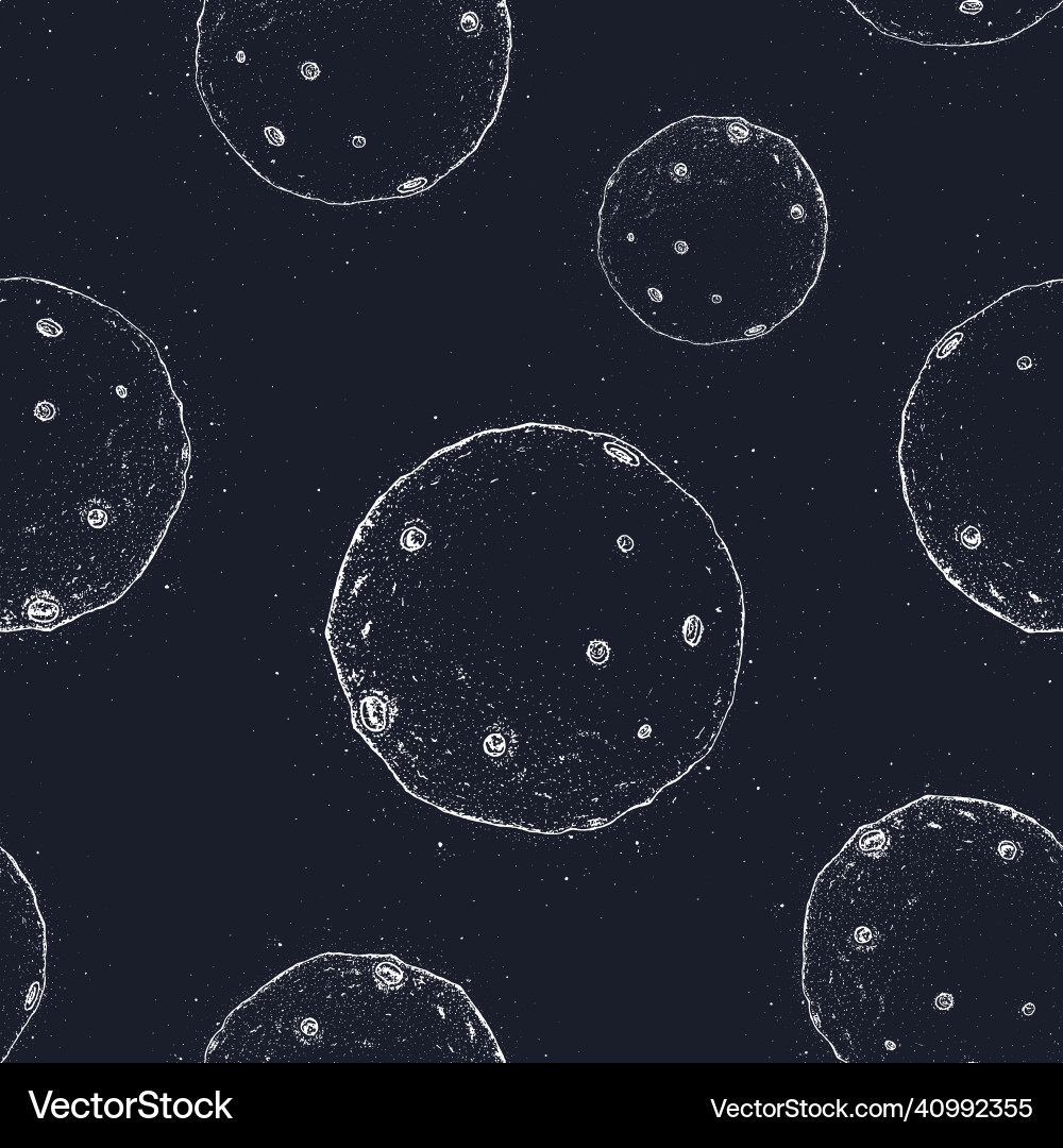 Seamless pattern with full moon in outer space Seamless pattern with full moon in outer space vector image